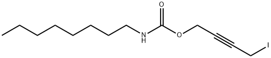 N-オクチルカルバミド酸4-ヨード-2-ブチニル 化学構造式
