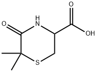 6,6-ジメチル-5-オキソ-3-チオモルホリンカルボン酸 化学構造式