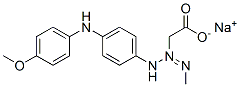 sodium [3-[4-[(4-methoxyphenyl)amino]phenyl]-1-methyltriazen-2-yl]acetate Struktur