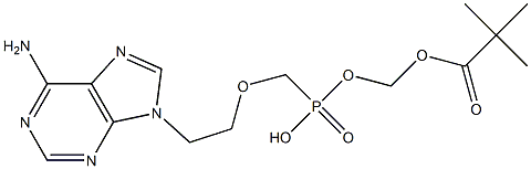 Propanoic acid, 2,2-dimethyl-, [[[[2-(6-amino-9H-purin-9-yl)ethoxy]methyl]hydroxyphosphinyl]oxy]methyl ester Struktur
