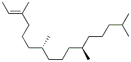 2-Hexadecene, 3,7,11,15-tetramethyl-, [R-[R*,R*-(E)]]- Struktur