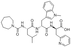 HEXAHYDRO-1H-AZEPINYLCARBONYL-LEU-D-1-ME-TRP-DPAL,142375-60-8,结构式
