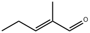 trans-2-メチル-2-ペンテナール 化学構造式