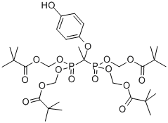 [1-(4-ヒドロキシフェノキシ)エチリデン]ビス[ホスホン酸ビス(ピバロイルオキシメチル)] 化学構造式