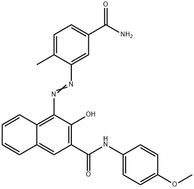 4-[(5-CARBAMOYL-O-TOLYL)AZO]-3-HYDROXY-2-NAPHTH-P-ANISIDIDE, 14254-76-3, 结构式