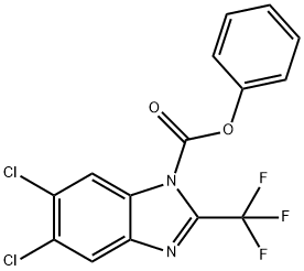 5,6-ジクロロ-2-トリフルオロメチル-1H-ベンゾイミダゾール-1-カルボン酸フェニル 化学構造式