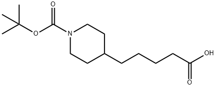 4-(4-Carboxy-butyl)-piperidine-1-carboxylic acid tert-butyl ester Structure