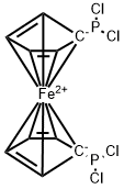 1,1'-ビス(ジクロロホスフィノ)フェロセン 化学構造式