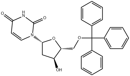 2'-デオキシ-5'-O-(トリフェニルメチル)ウリジン 化学構造式