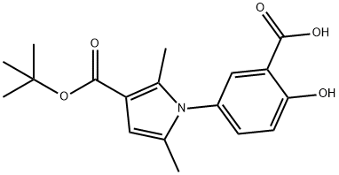 1-(3-Carboxy-4-hydroxy-phenyl)-2,5-dimethyl-1H-pyrrole-3-carboxylic acid tert-butyl ester Struktur
