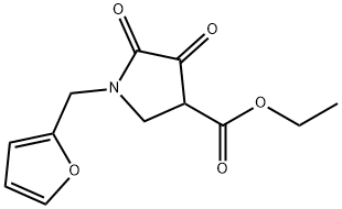 ETHYL 1-(2-FURYLMETHYL)-4,5-DIOXOPYRROLIDINE-3-CARBOXYLATE 化学構造式