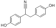 2,3-ビス(4-ヒドロキシフェニル)プロピオニトリル 化学構造式