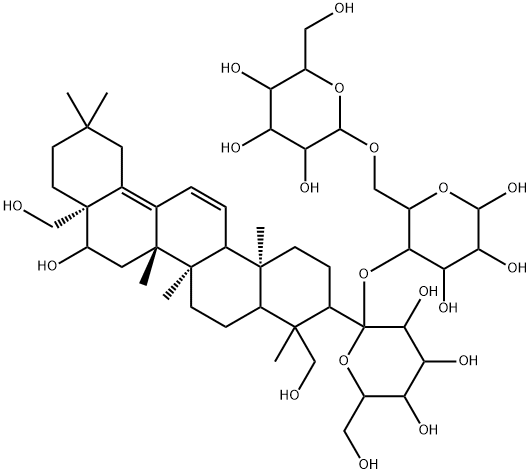 (2R,3R,4S,5S,6R)-2-{[(2R,3S,4R,5R,6R)-6-{[(3S,4R,4aR,6aR,6bS,8S,8aS,14aR,14bS)-8-ヒドロキシ-4,8a-ビス(ヒドロキシメチル)-4,6a,6b,11,11,14b-ヘキサメチル-1,2,3,4,4a,5,6,6a,6b,7,8,8a,9,10,11,12,14a,14b-オクタデカヒドロピセン-3-イル]オキシ}-4,5-ジヒドロキシ-3-{[(2S,3R,4S,5S,6R)-3,4,5-トリヒドロキシ-6-(ヒドロキシメチル)オキサン-2-イル]オキシ}オキサン-2-イル]メトキシ}-6-(ヒドロキシメチル)オキサン-3,4,5-トリオール