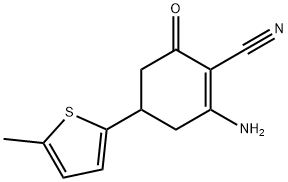 2-氨基-4-(5-甲基-2-噻吩)-6-氧代环己-1-烯-1-甲腈, 1428139-65-4, 结构式