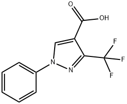 1-phenyl-3-(trifluoromethyl)pyrazole-4-carboxylic acid Struktur