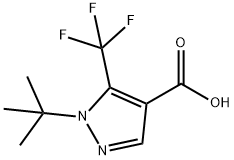 1-叔丁基-5-(三氟甲基)-1H-吡唑-4-羧酸 结构式