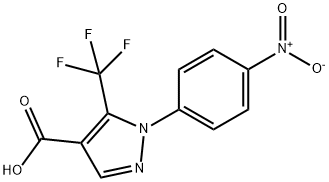 1-(4-ニトロフェニル)-5-(トリフルオロメチル)ピラゾール-4-カルボン酸 化学構造式