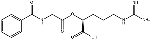(S)-2-(2-BENZOYLAMINO-ACETOXY)-5-GUANIDINO-PENTANOIC ACID HYDROCHLORIDE SALT, 14289-47-5, 结构式