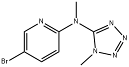 5-ブロモ-N-メチル-N-(1-メチル-1H-テトラゾール-5-イル)ピリジン-2-アミン 化学構造式