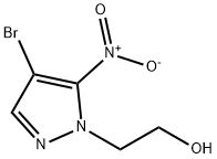 2-(4-ブロモ-5-ニトロ-1H-ピラゾール-1-イル)エタノール 化学構造式