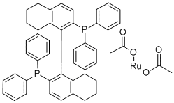 Diacetato[(S)-(-)-2,2'-bis(diphenylphosphino)-5,5',6,6',7,7',8,8'-octahydro-1,1'-binaphthy]ruthenium(II) Struktur