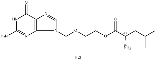 L-Leucine 2-[(2-AMino-1,6-dihydro-6-oxo-9H-purin-9-yl)Methoxy]ethyl Ester Hydrochloride, 142963-69-7, 结构式