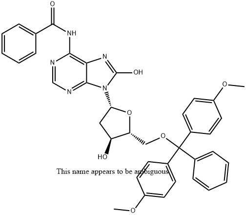 N6-BENZOYL-5'-O-(DIMETHOXYTRITYL)-8-HYDROXY-2'-DEOXYADENOSINE Struktur