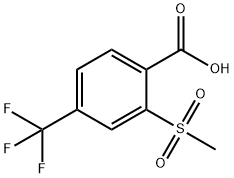 2-(メチルスルホニル)-4-(トリフルオロメチル)安息香酸 化学構造式