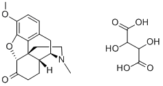 4,5α-エポキシ-3-メトキシ-17-メチルモルフィナン-6-オン·(2R,3R)-2,3-ジヒドロキシブタン二酸 化学構造式
