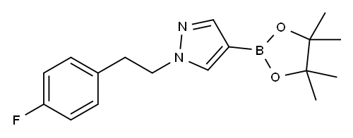 1H-Pyrazole, 1-[2-(4-fluorophenyl)ethyl]-4-(4,4,5,5-tetramethyl-1,3,2-dioxaborolan-2-yl)- 化学構造式