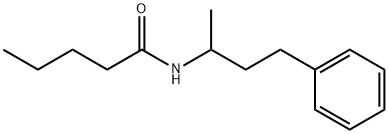 N-(1-メチル-3-フェニルプロピル)バレルアミド 化学構造式