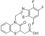 3,4-ジヒドロ-3-オキソ-4-[(4,5,7-トリフルオロ-2-ベンゾチアゾリル)メチル]-2H-1,4-ベンゾチアジン-2-酢酸 化学構造式