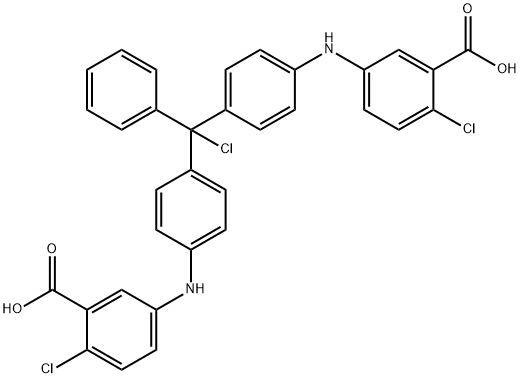 4,4'-BIS(3-CARBOXY-4-CHLOROPHENYL-AMINO)TRITYL CHLORIDE Structure