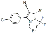 4-bromo-1-(bromomethyl)-2-(4-chlorophenyl)-5-(trifluoromethyl)-1H-pyrrole-3-carbonitrile Struktur