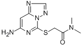 Acetamide, 2-((7-amino(1,2,4)triazolo(1,5-c)pyrimidin-5-yl)thio)-N,N-d imethyl- Structure