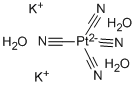 Potassium tetracyanoplatinate(II) trihydrate Structure