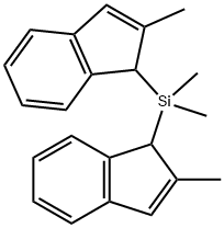 ジメチルビス(2-メチル-1H-インデン-1-イル)シラン 化学構造式