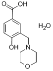 4-HYDROXY-3-(MORPHOLINOMETHYL)BENZOIC ACID HYDRATE 化学構造式