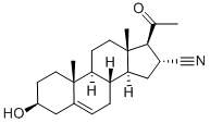 3β-ヒドロキシ-20-オキソプレグナ-5-エン-16α-カルボニトリル 化学構造式