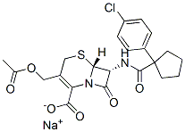 sodium (6R,7R)-3-(acetyloxymethyl)-7-[[1-(4-chlorophenyl)cyclopentanec arbonyl]amino]-8-oxo-5-thia-1-azabicyclo[4.2.0]oct-2-ene-2-carboxylate|