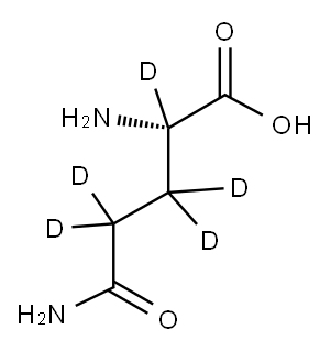 L-グルタミン-2,3,3,4,4-D5 化学構造式