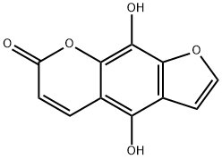 4,9-ジヒドロキシ-7H-フロ[3,2-g][1]ベンゾピラン-7-オン 化学構造式