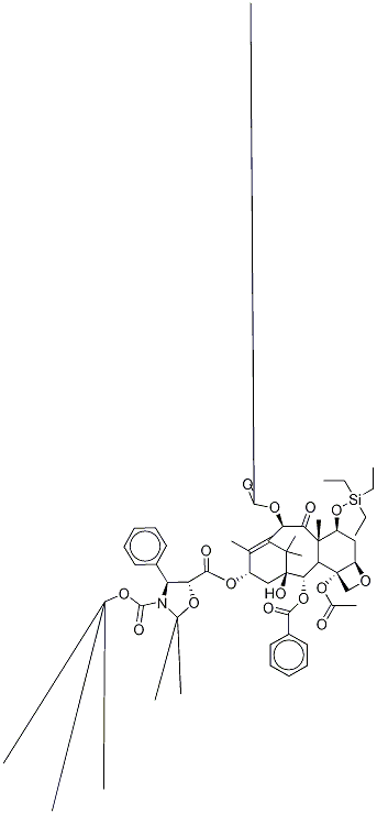 13-{[(3-N-Boc)-2,2-dimethyl-4S-phenyl-1,3-oxazolidin-5R-yl]formyl}-7-O-(triethylsilyl) Baccatin III,143527-71-3,结构式