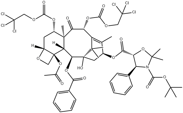 13-{[(3-N-Boc)-2,2-dimethyl-4S-phenyl-1,3-oxazolidin-5R-yl]formyl}-10-deacetyl-7,10-bis{[(2,2,2-trichloroethyl)oxy]carbonyl} Baccatin III