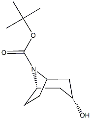 tert-butyl 3-endo-hydroxy-8-azabicyclo[3.2.1]octane-8-carboxylate Struktur