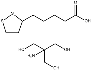 1,2-ジチオラン-3-ペンタン酸・2-アミノ-2-ヒドロキシメチル-1,3-プロパンジオール 化学構造式