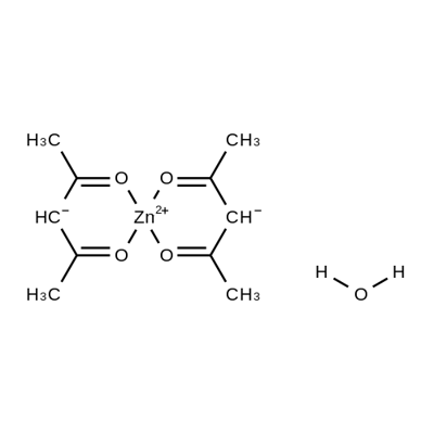 ZINC ACETYLACETONATE HYDRATE Structure