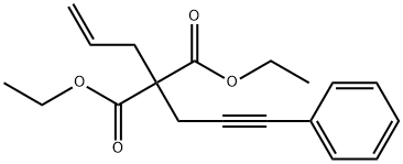 烯丙基-(3-苯基-2-丙炔)基丙二酸二乙酯,143633-91-4,结构式