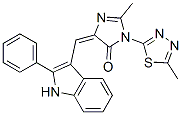 (5Z)-2-methyl-3-(5-methyl-1,3,4-thiadiazol-2-yl)-5-[(2-phenyl-1H-indol -3-yl)methylidene]imidazol-4-one Structure