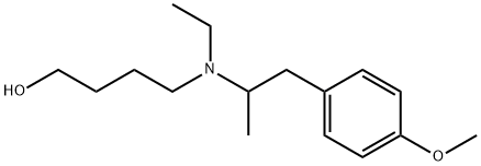 4-[エチル[1-メチル-2-(4-メトキシフェニル)エチル]アミノ]-1-ブタノール 化学構造式